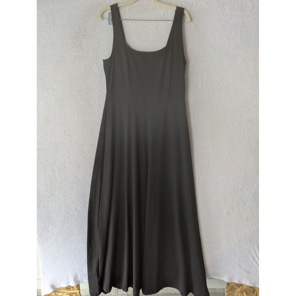 NEW Zaful Maxi Dress Women's L Black Scoop Neck Sleeveless A-Line Stretch